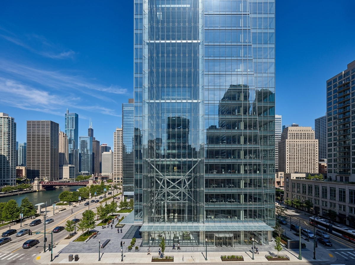 Building glass facade curtain wall